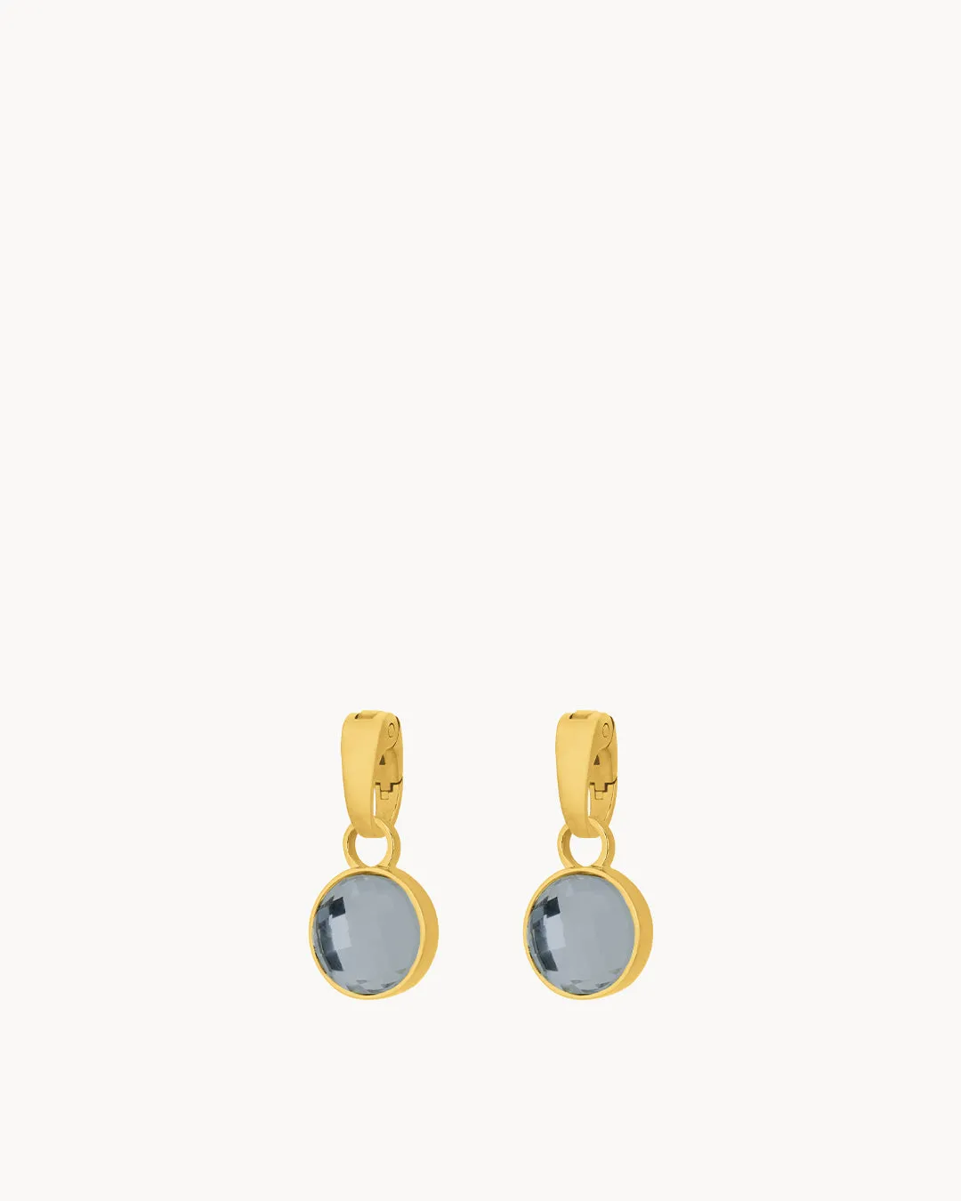 June Birthstone Strength Dainty Signature Earring Pendants, Gold