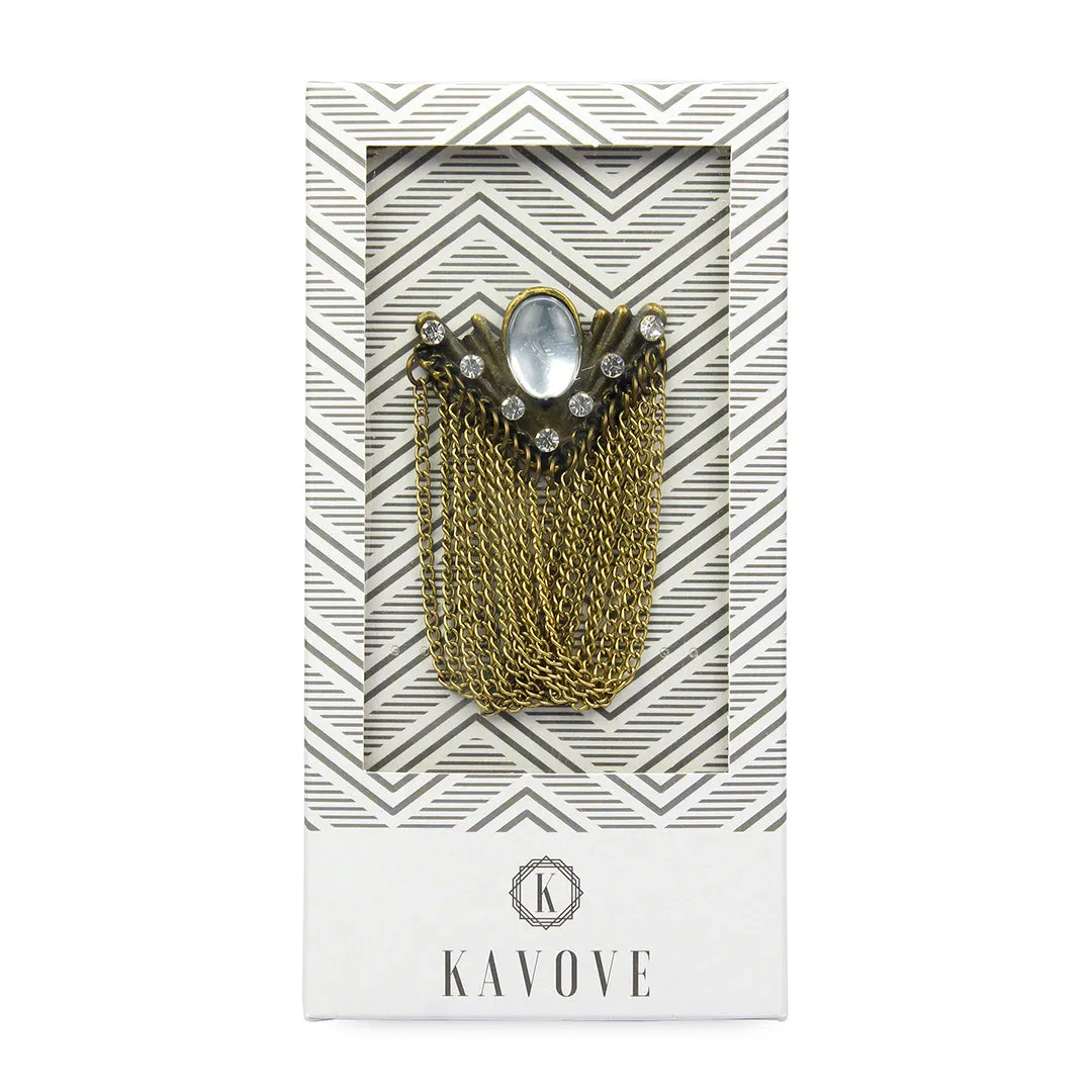 Kavove Ivory Insignia Golden Colour Brooch