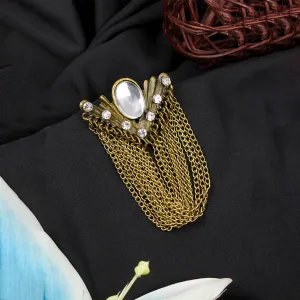 Kavove Ivory Insignia Golden Colour Brooch