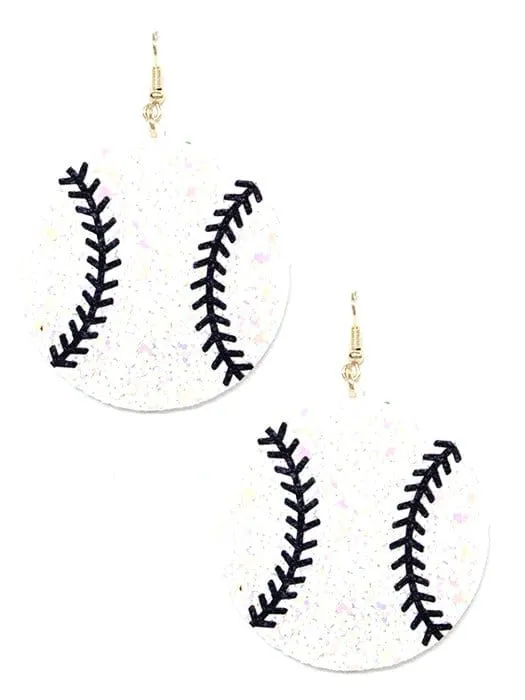 KE8494 Shimmer Baseball Earrings