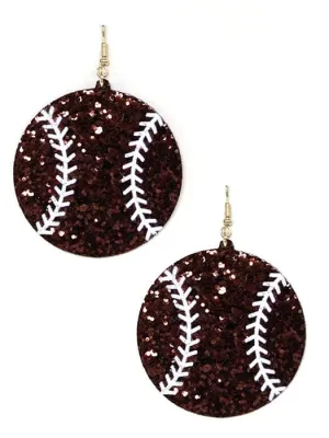 KE8494 Shimmer Baseball Earrings
