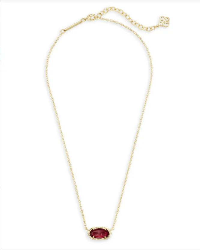 Kendra Scott Elisa Short Pendant Necklace with Berry Glass