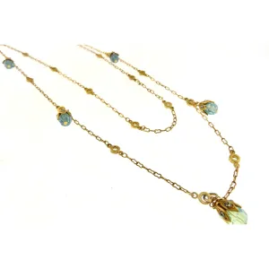 La Vie Parisienne Double Layered Tin Cup Necklace with Pacific Opal