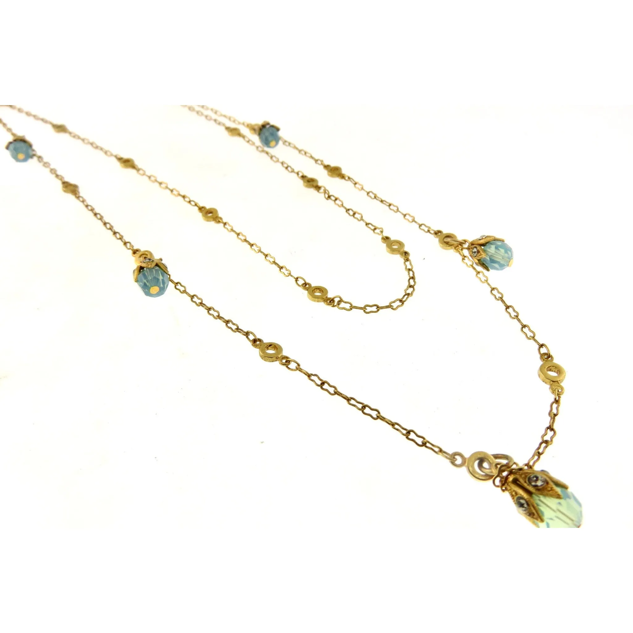 La Vie Parisienne Double Layered Tin Cup Necklace with Pacific Opal