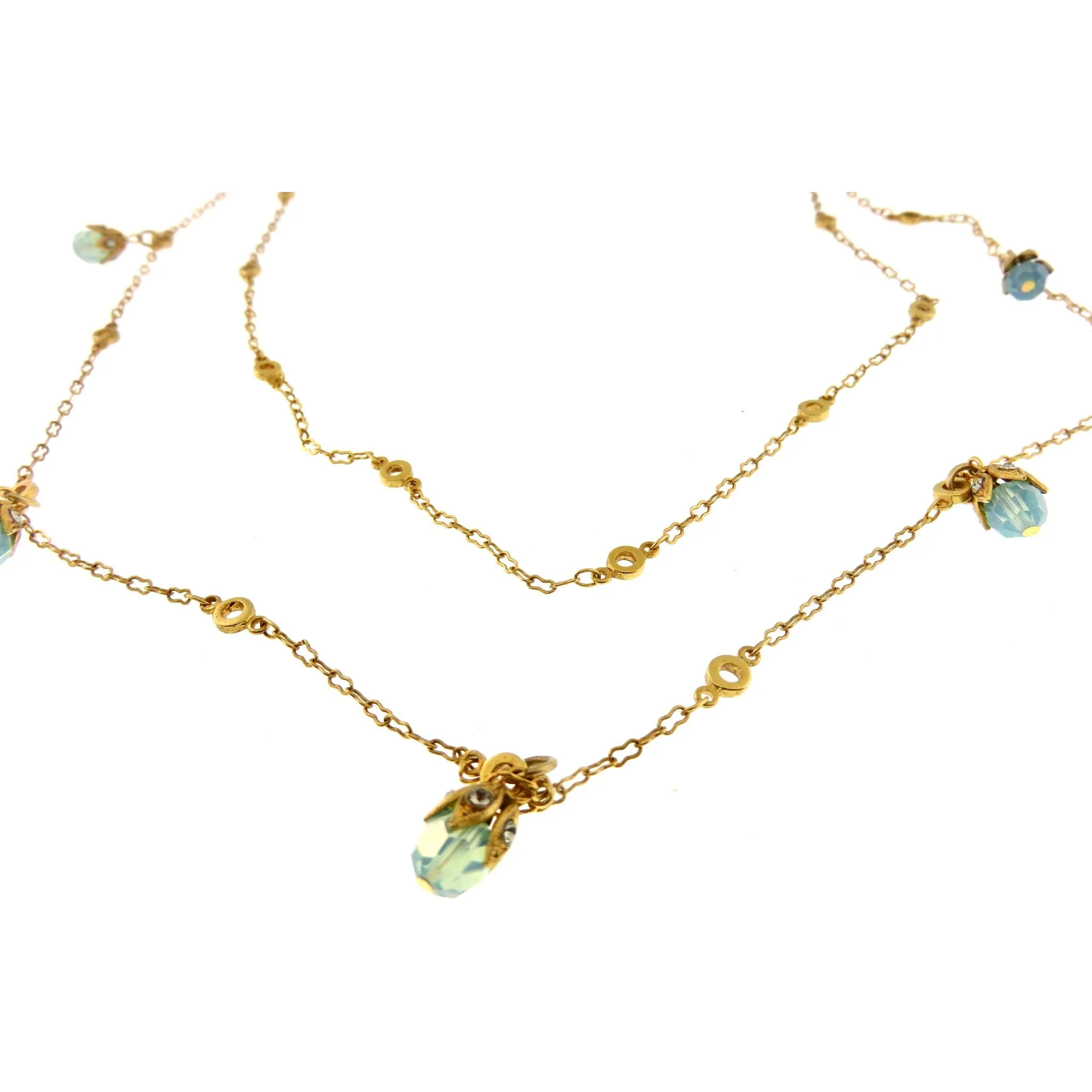 La Vie Parisienne Double Layered Tin Cup Necklace with Pacific Opal