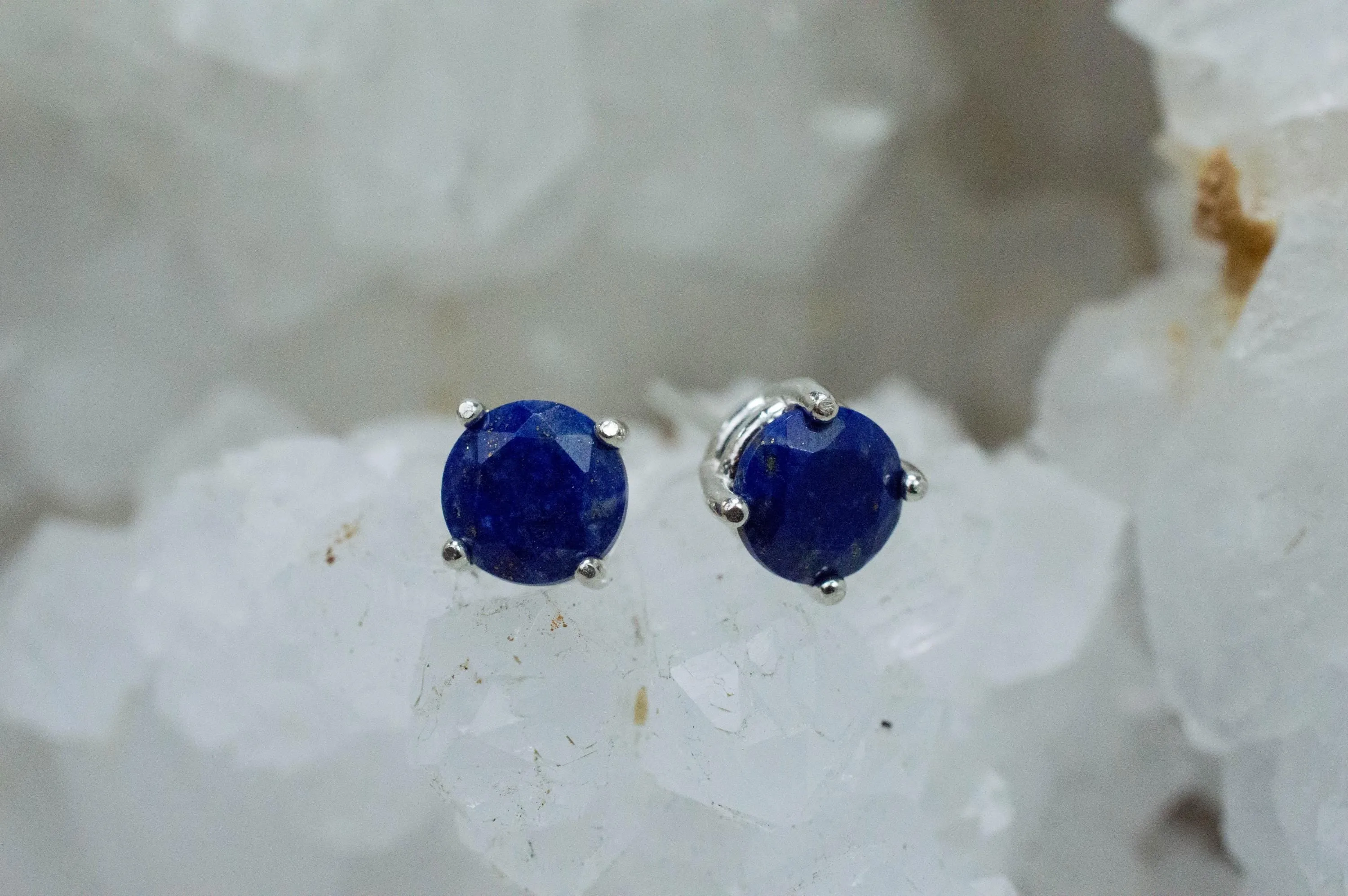 Lapis Lazuli Earrings; Natural Untreated Afghanistan Lapis; 1.710cts