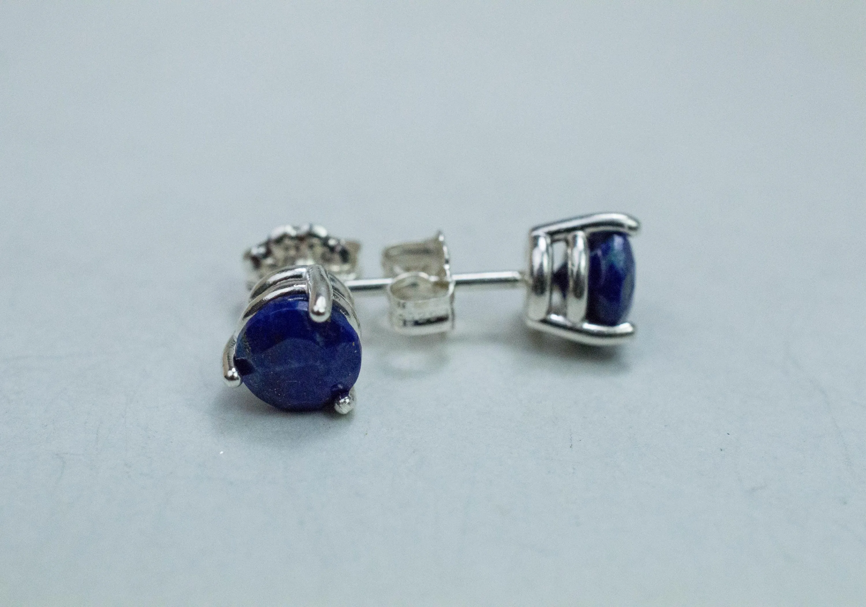 Lapis Lazuli Earrings; Natural Untreated Afghanistan Lapis; 1.720cts