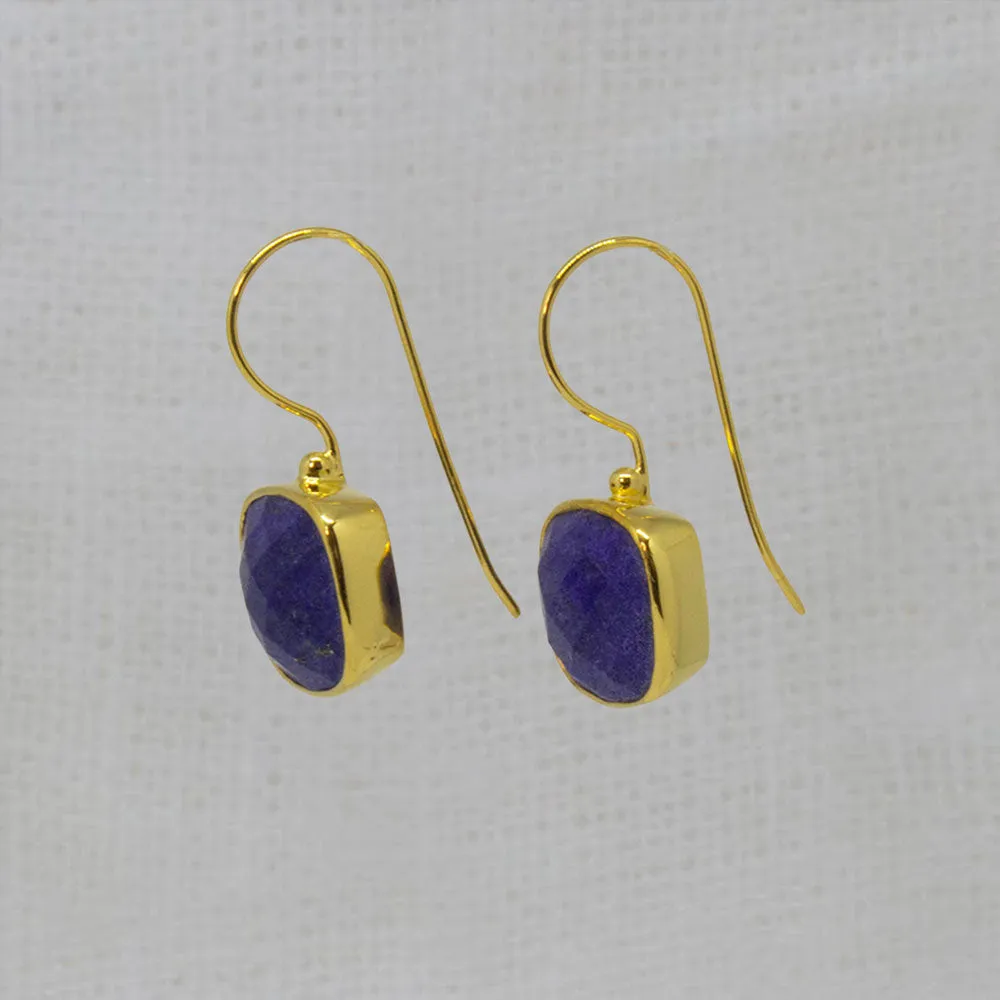 Lapis Lazuli Square Drop Earrings