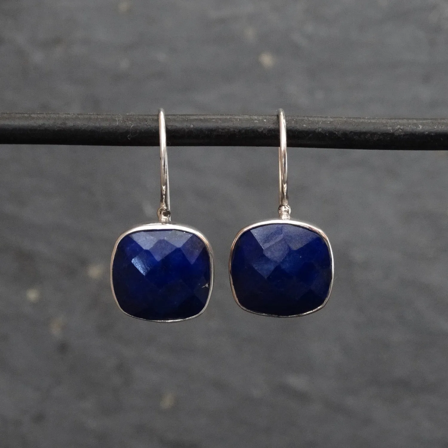 Lapis Lazuli Square Drop Earrings