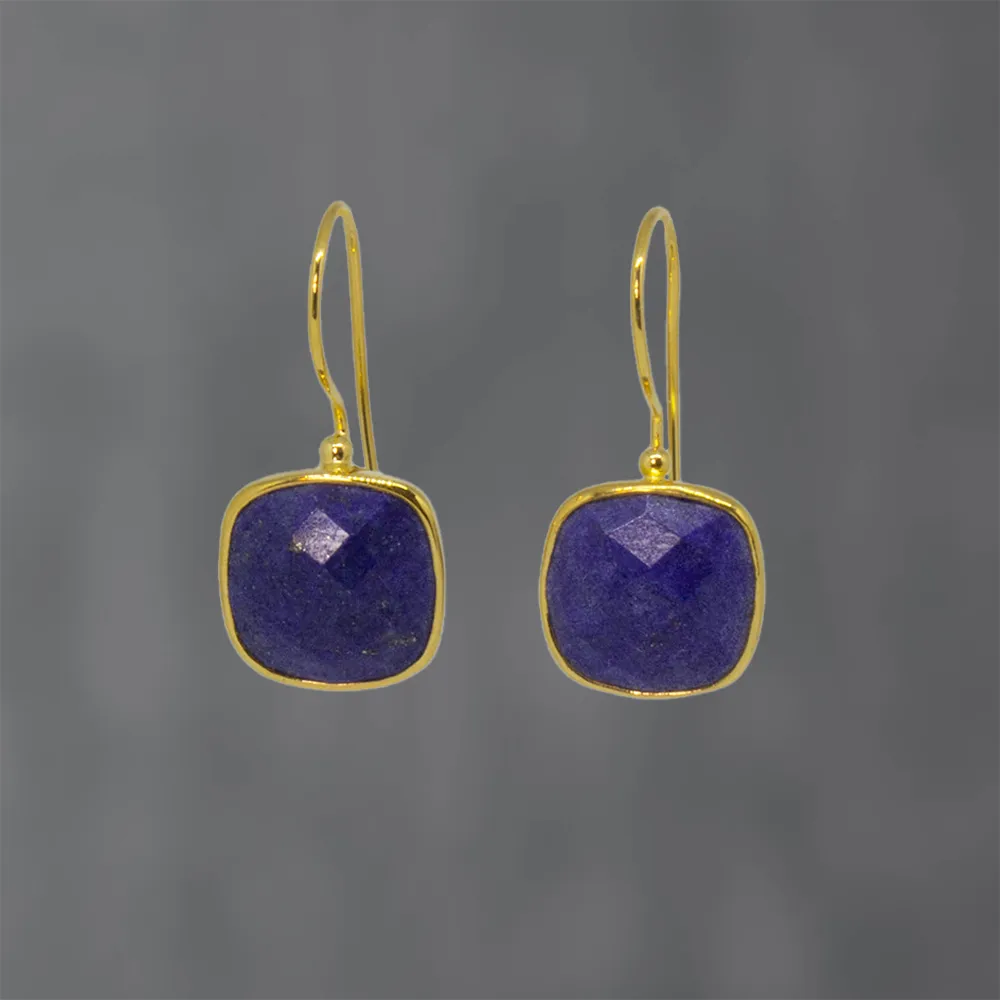 Lapis Lazuli Square Drop Earrings