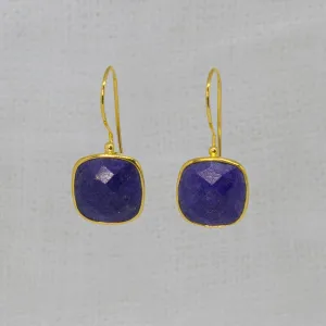 Lapis Lazuli Square Drop Earrings