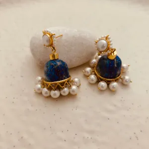 Lapis Lazuli Sterling Silver Jhumki Earrings