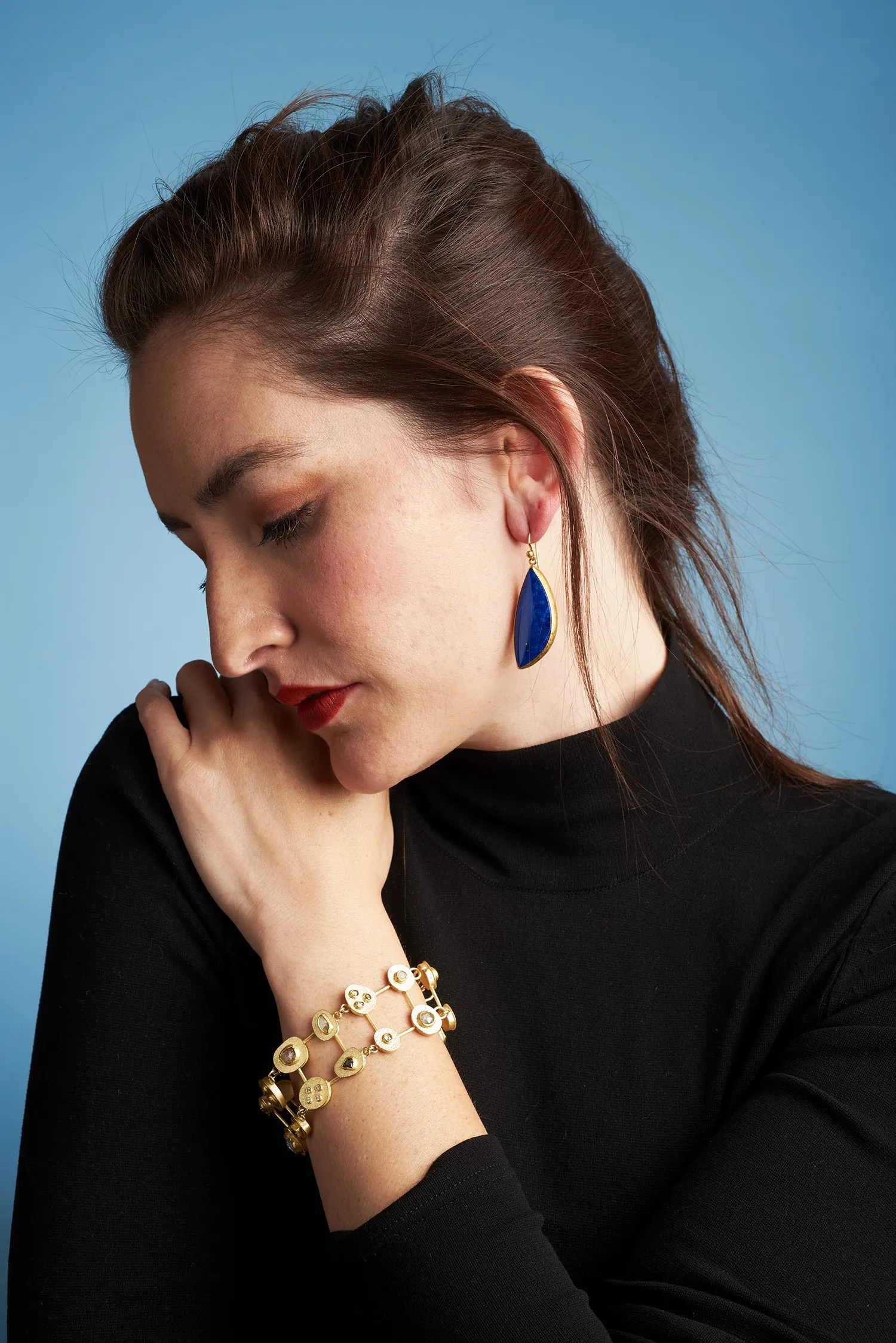Lapis Slice Earrings