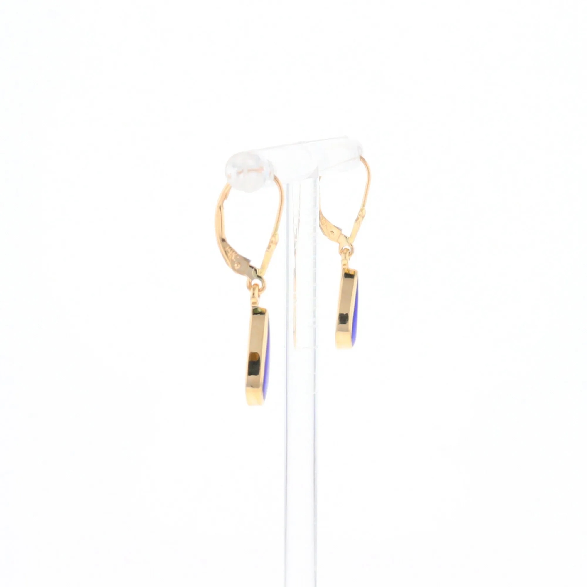 Lapis Tear Drop Inlaid Lever Backs