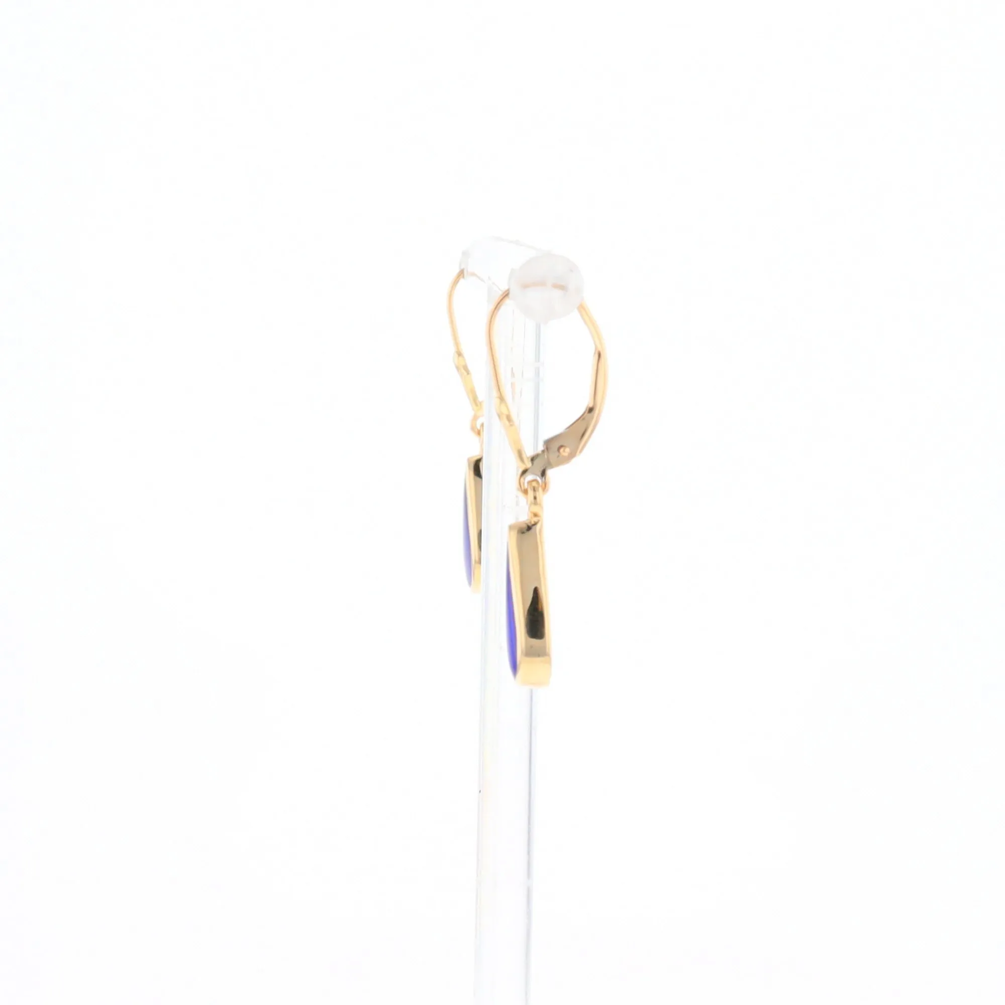 Lapis Tear Drop Inlaid Lever Backs