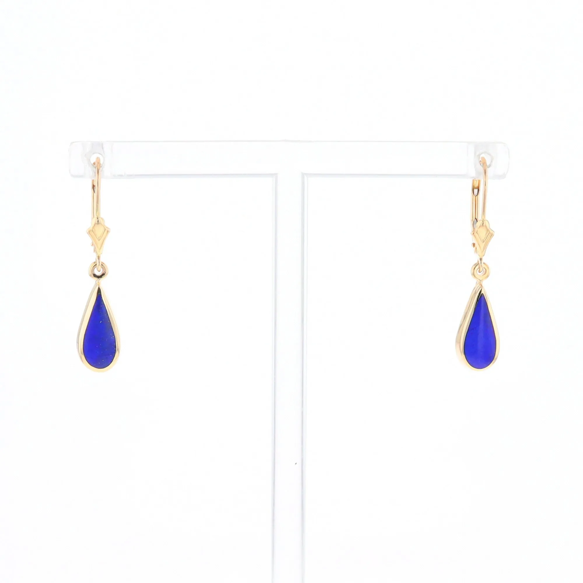 Lapis Tear Drop Inlaid Lever Backs