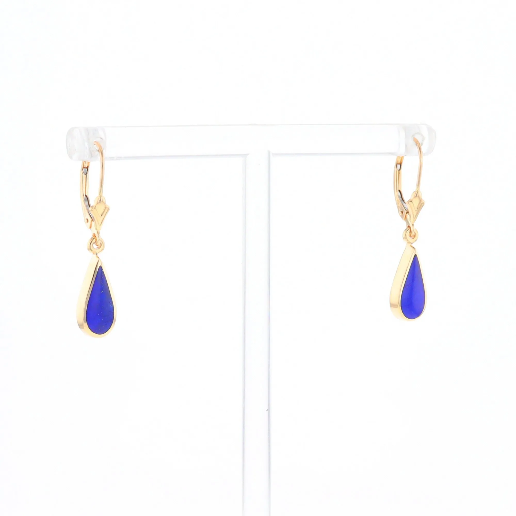 Lapis Tear Drop Inlaid Lever Backs