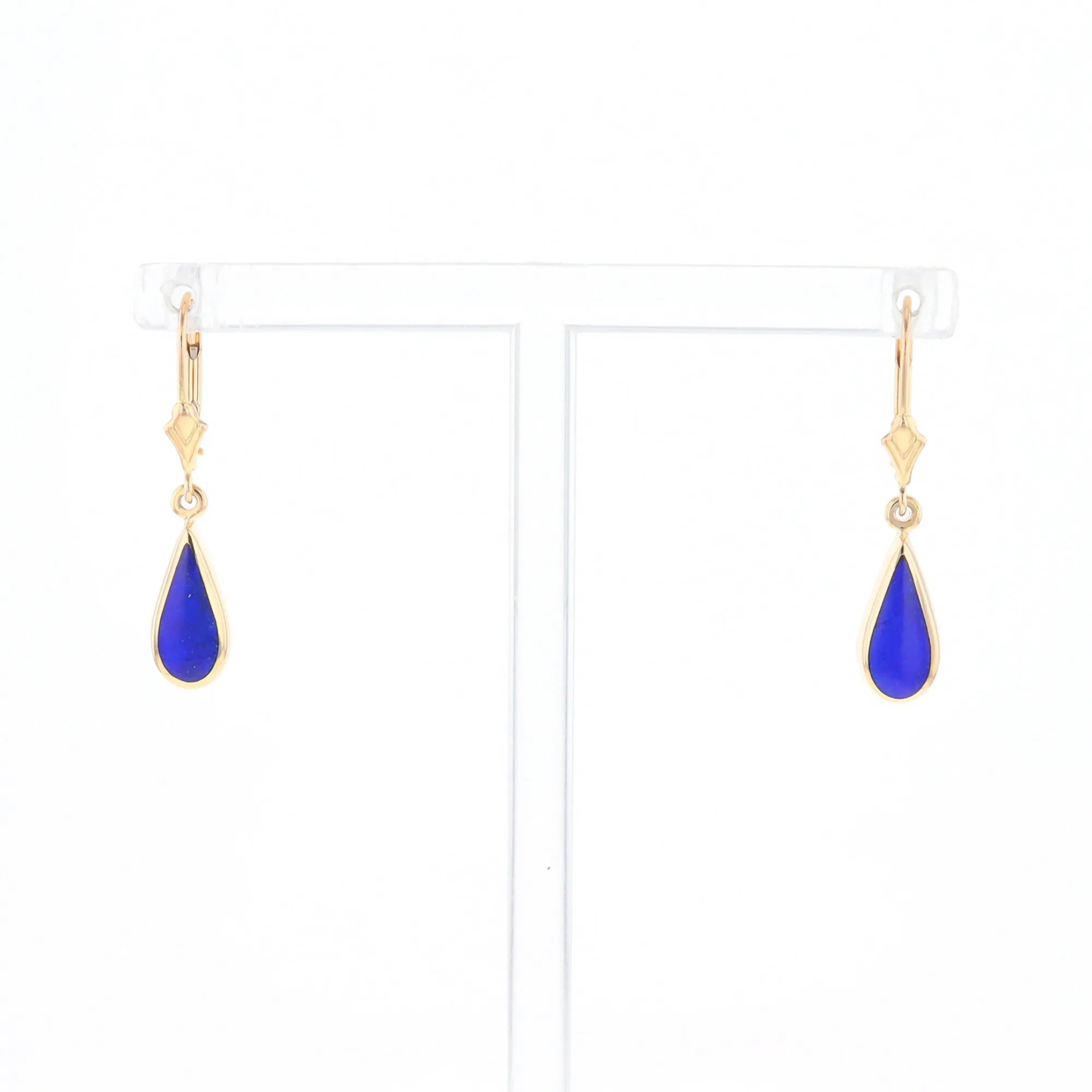 Lapis Tear Drop Inlaid Lever Backs
