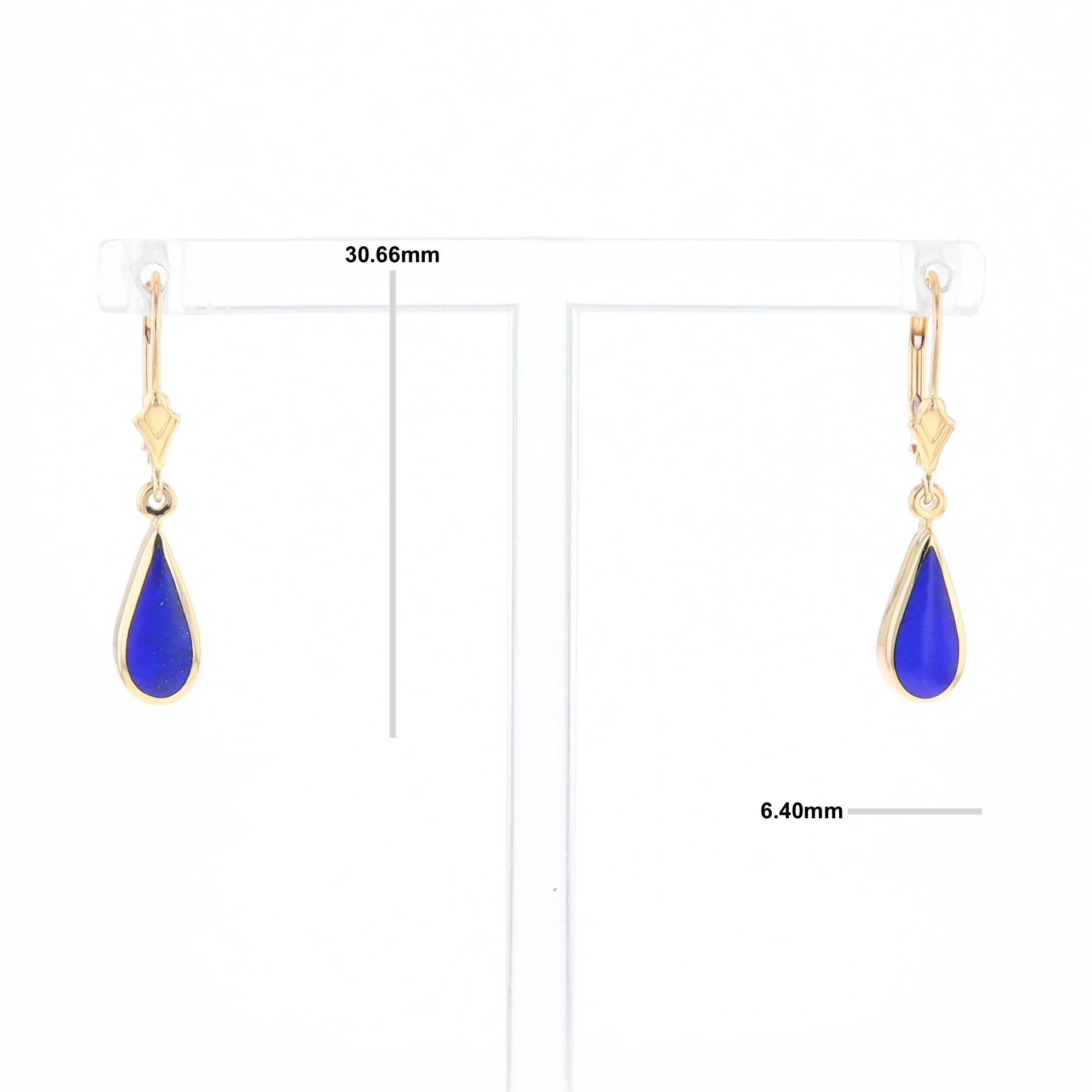 Lapis Tear Drop Inlaid Lever Backs