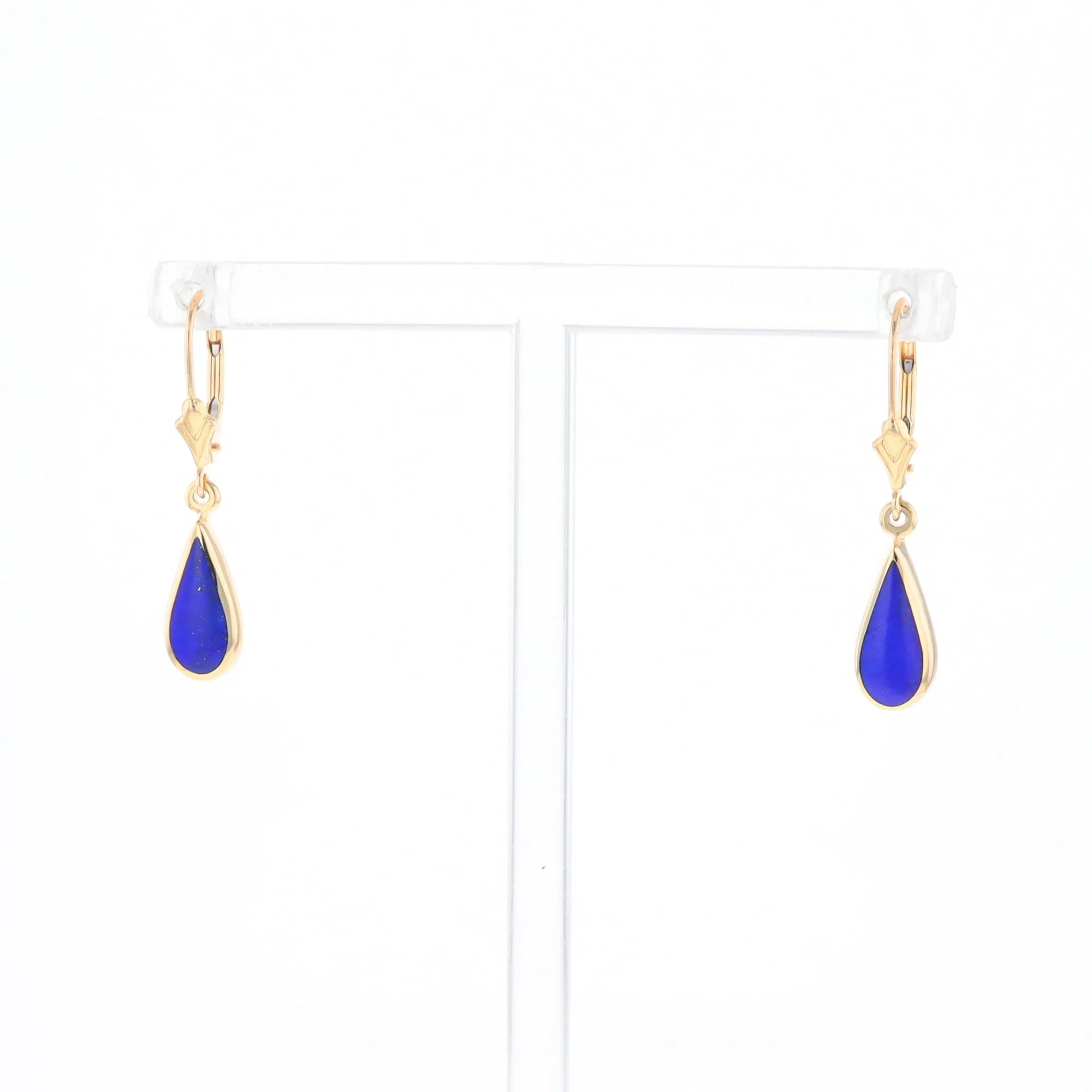 Lapis Tear Drop Inlaid Lever Backs