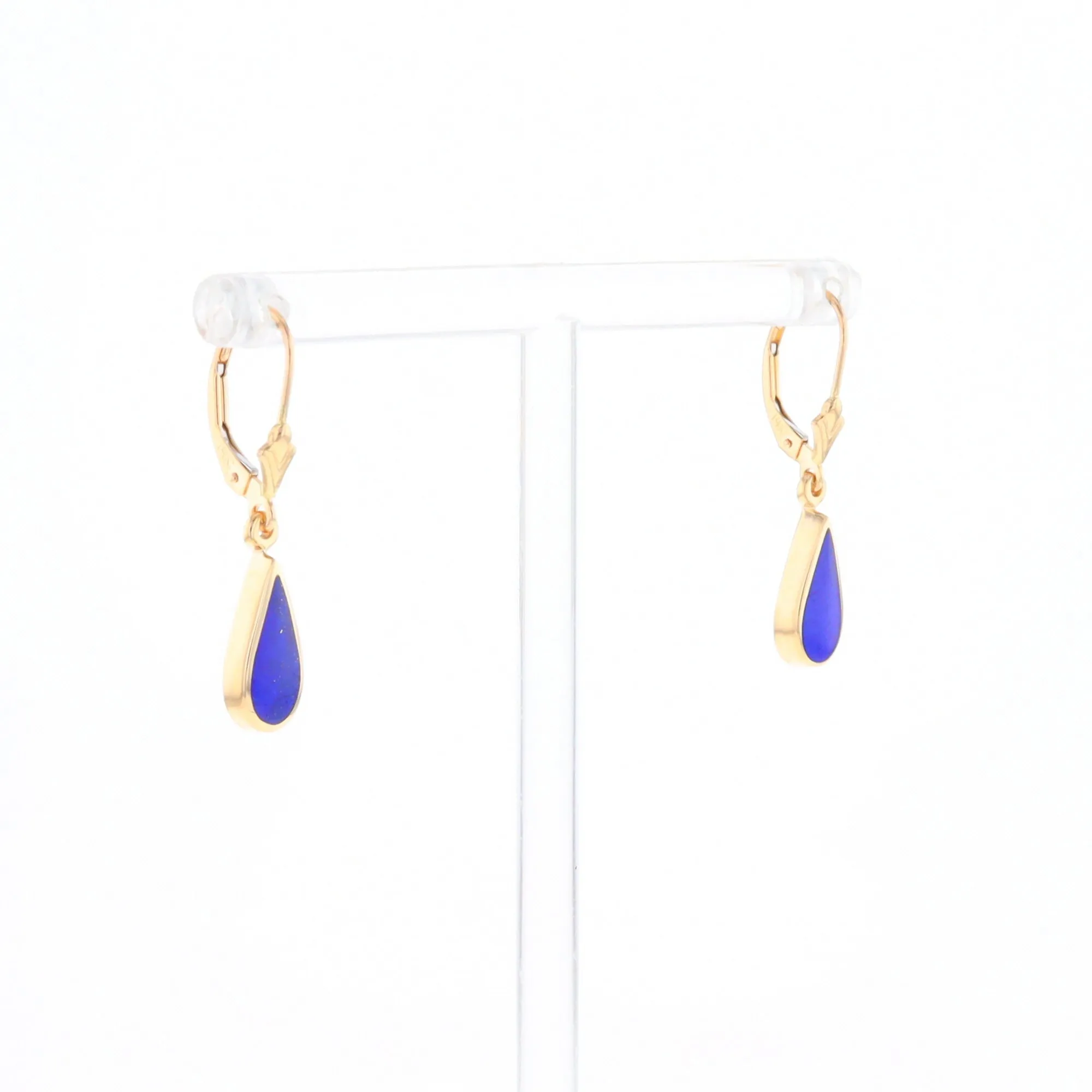Lapis Tear Drop Inlaid Lever Backs