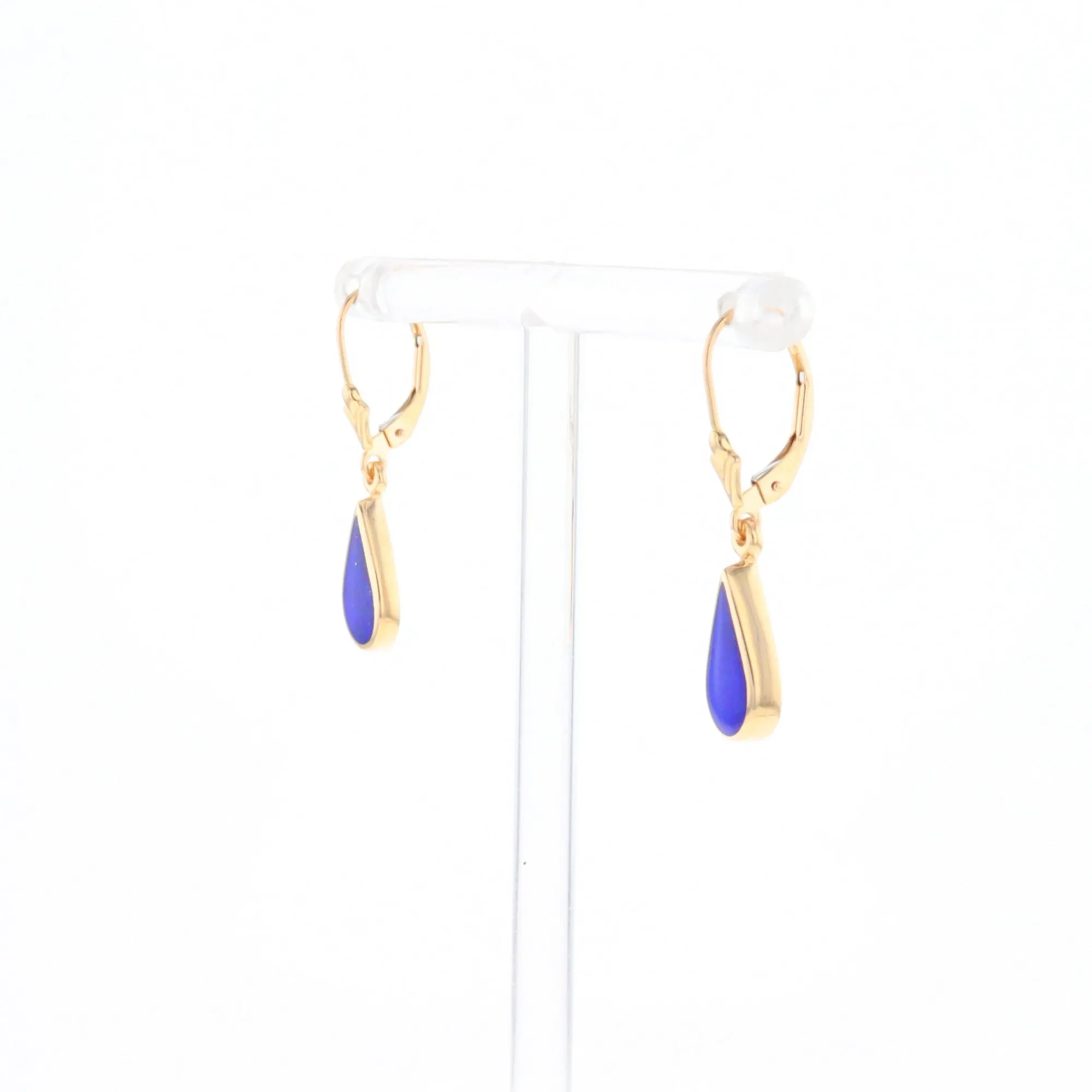 Lapis Tear Drop Inlaid Lever Backs