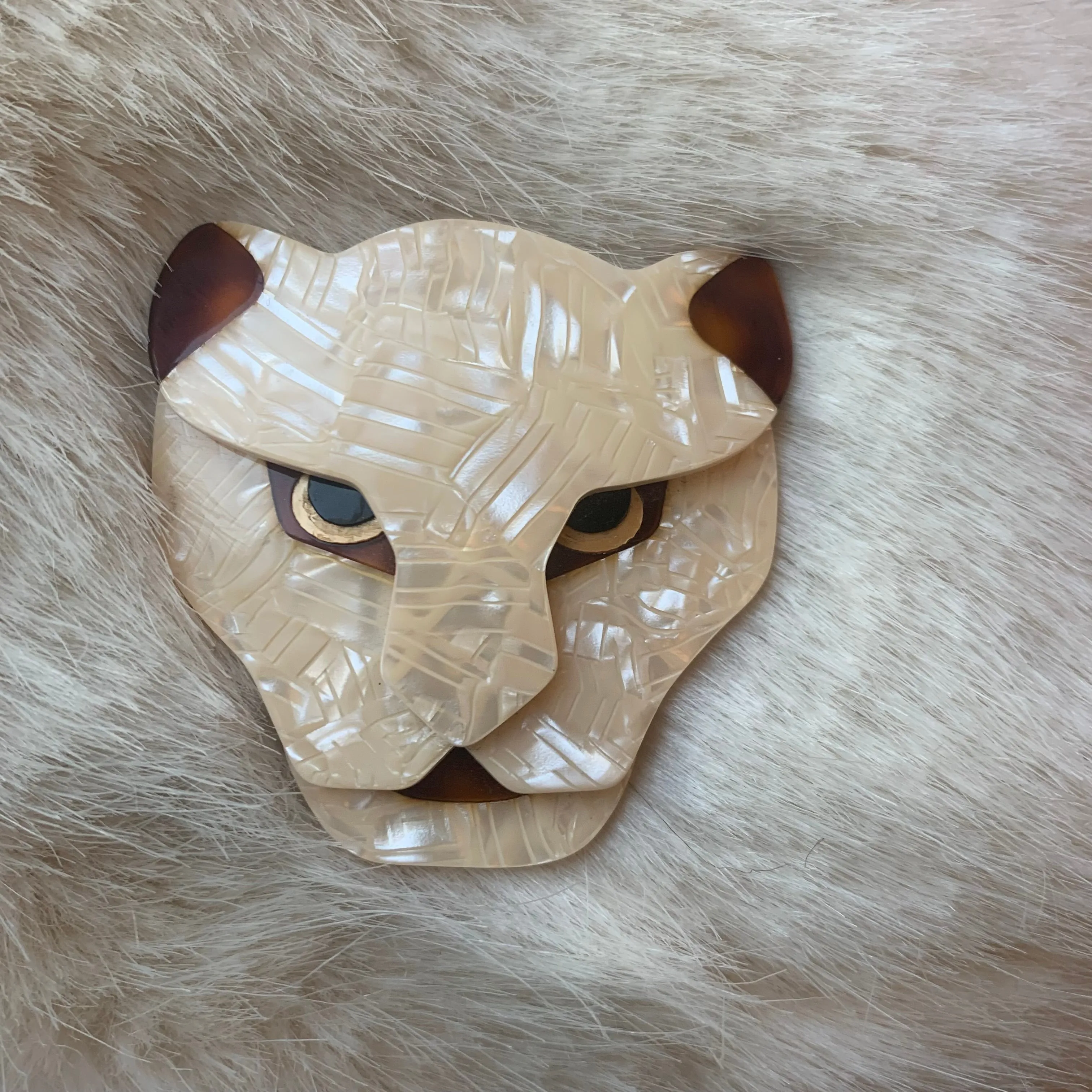 Lea Stein Tiger Jaguar brooch