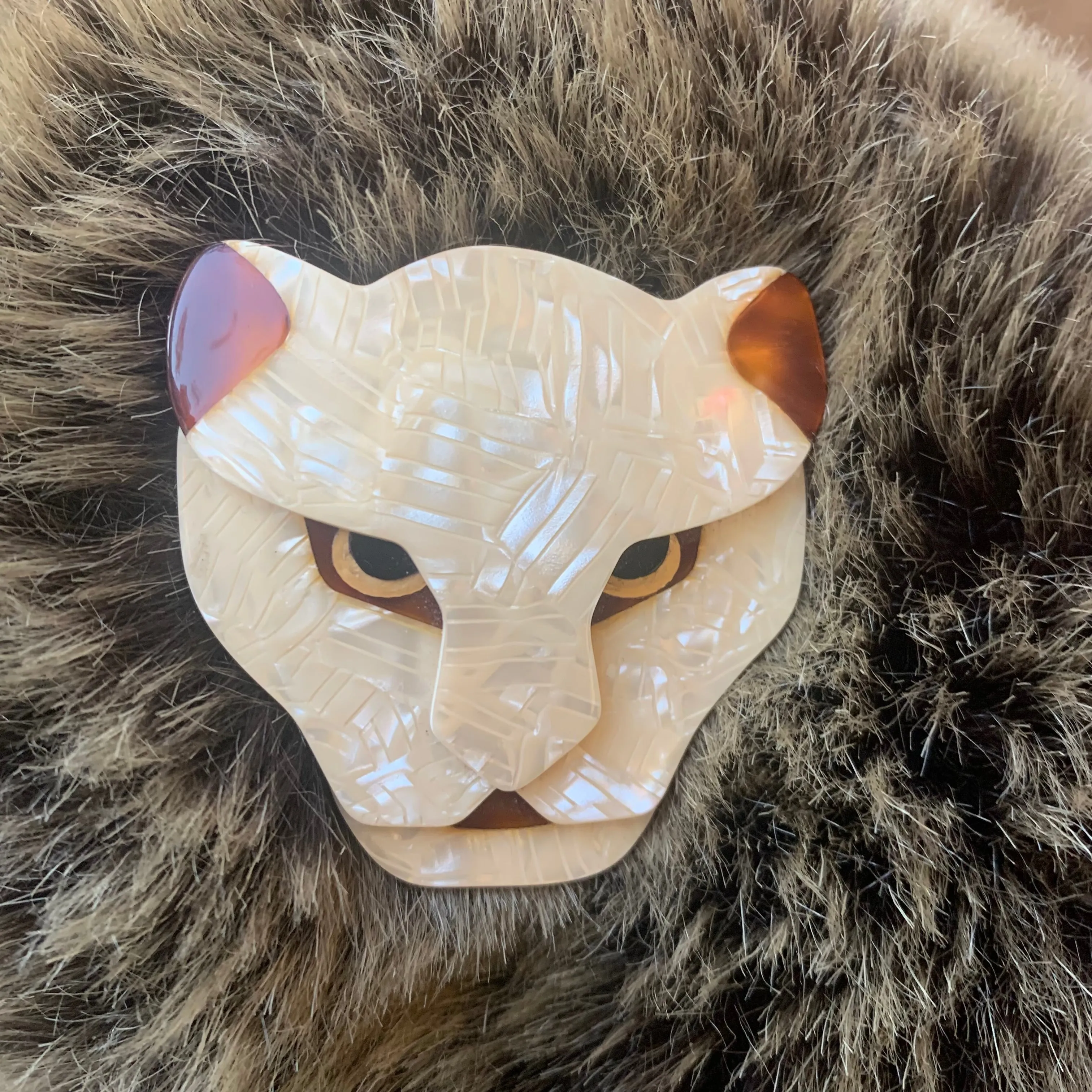 Lea Stein Tiger Jaguar brooch