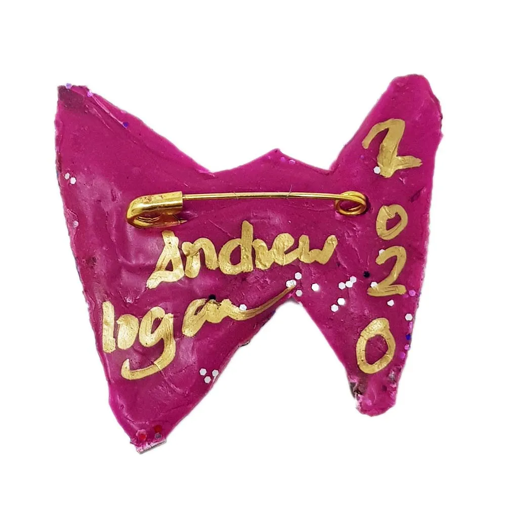 LETTER W -  PURPLE BROOCH