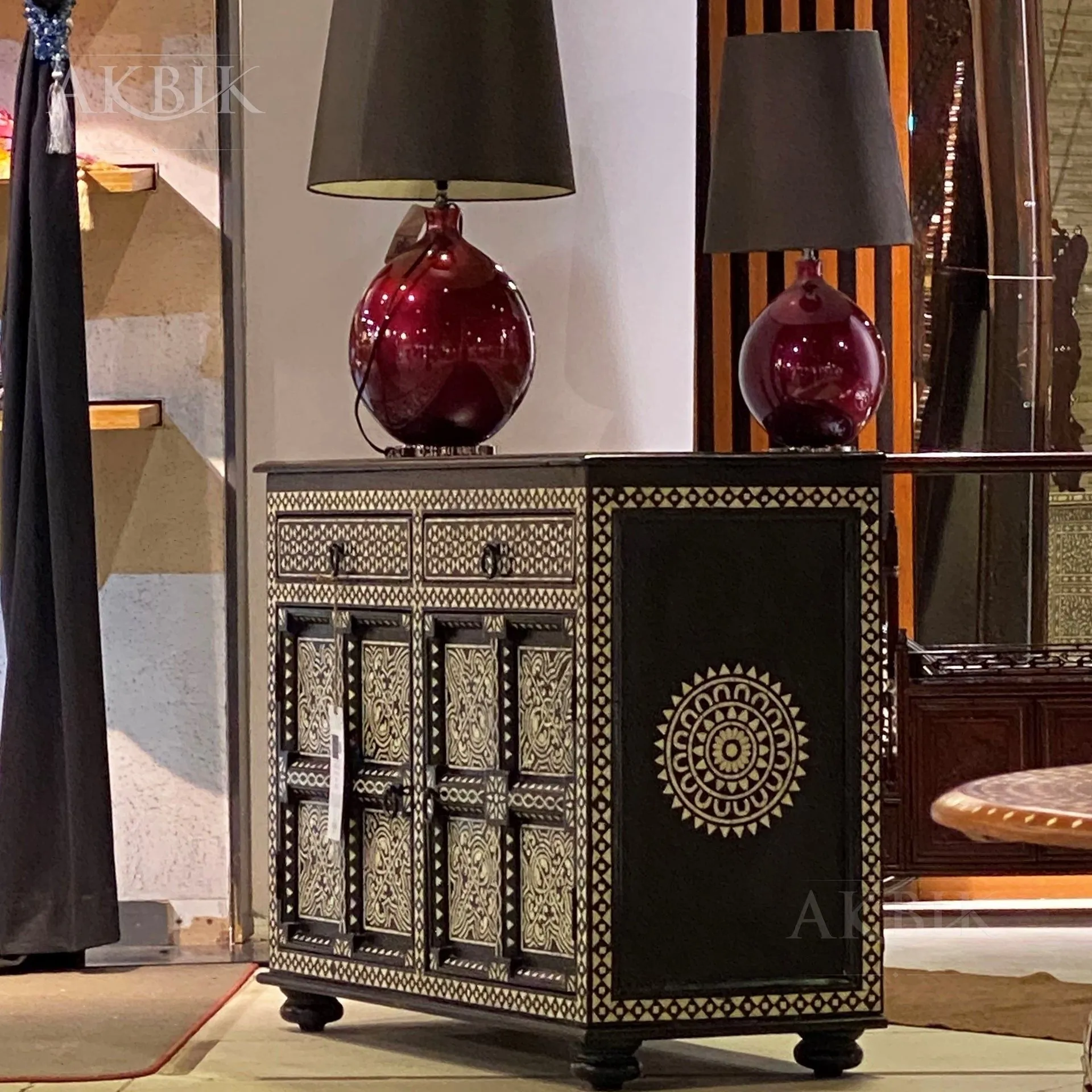Levantine Cabinet, sideboard with Mother-of-Pearl Inlay