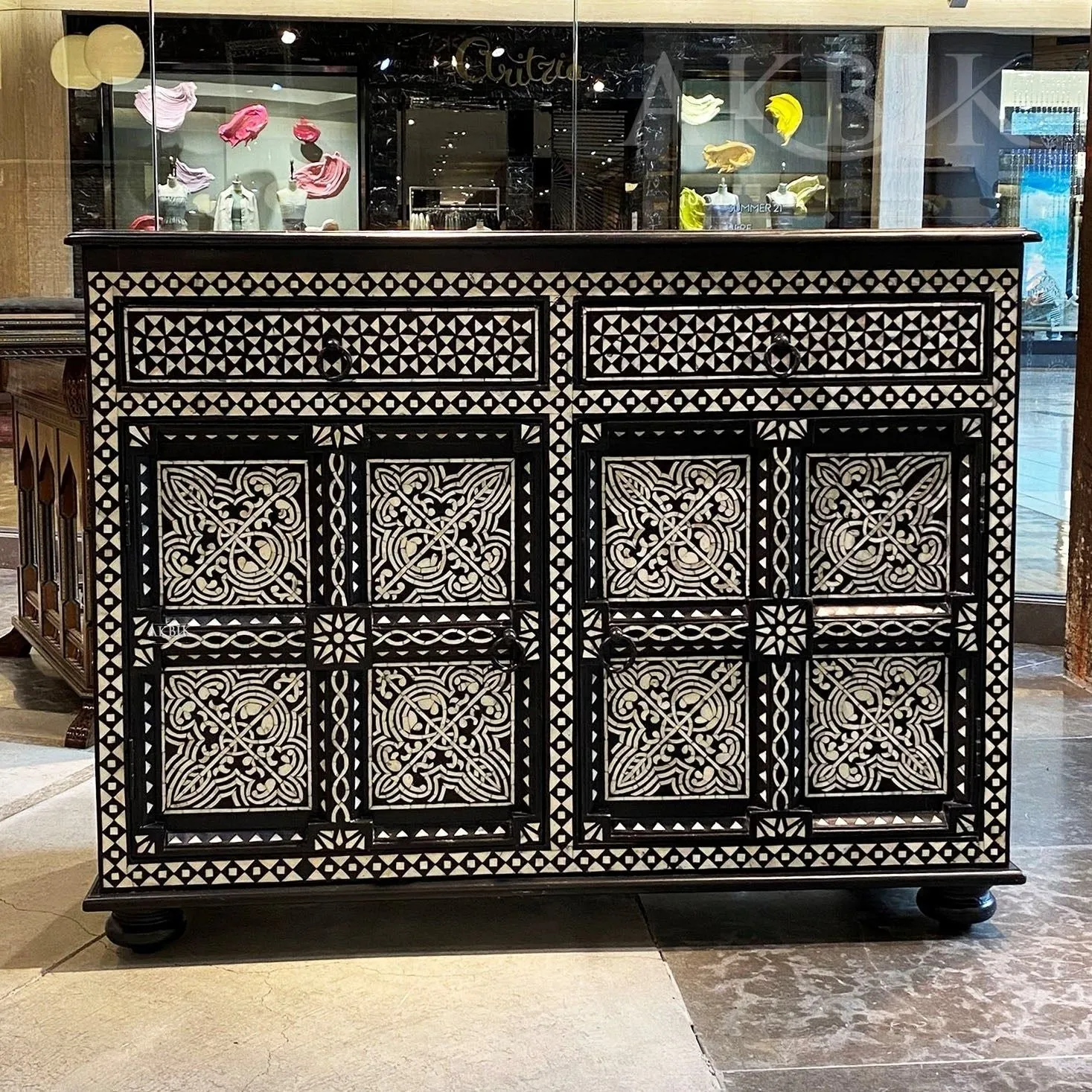 Levantine Cabinet, sideboard with Mother-of-Pearl Inlay