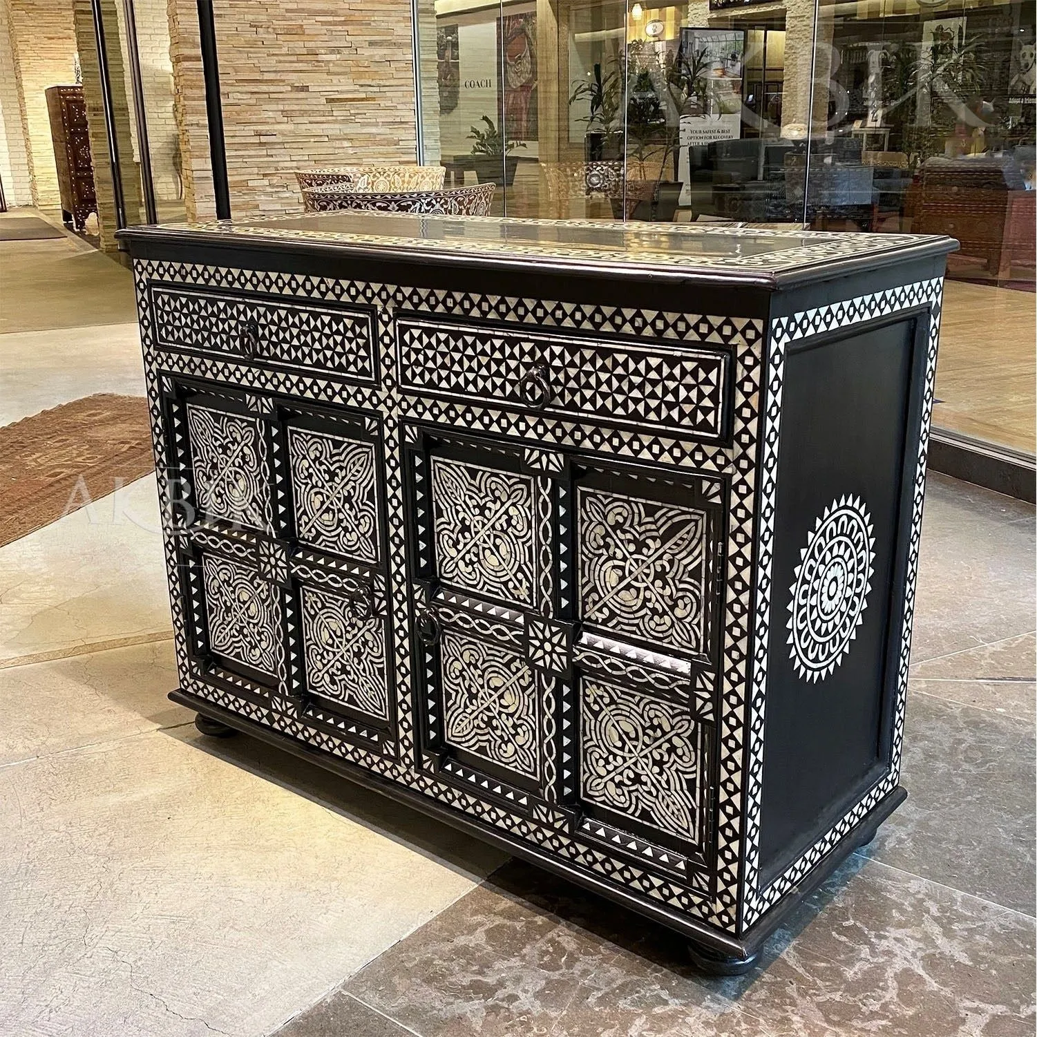 Levantine Cabinet, sideboard with Mother-of-Pearl Inlay