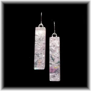 Light Pink Long Rectangle Dangle Earrings