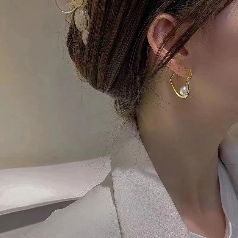 Love heart design real freshwater akoya pearl earrings