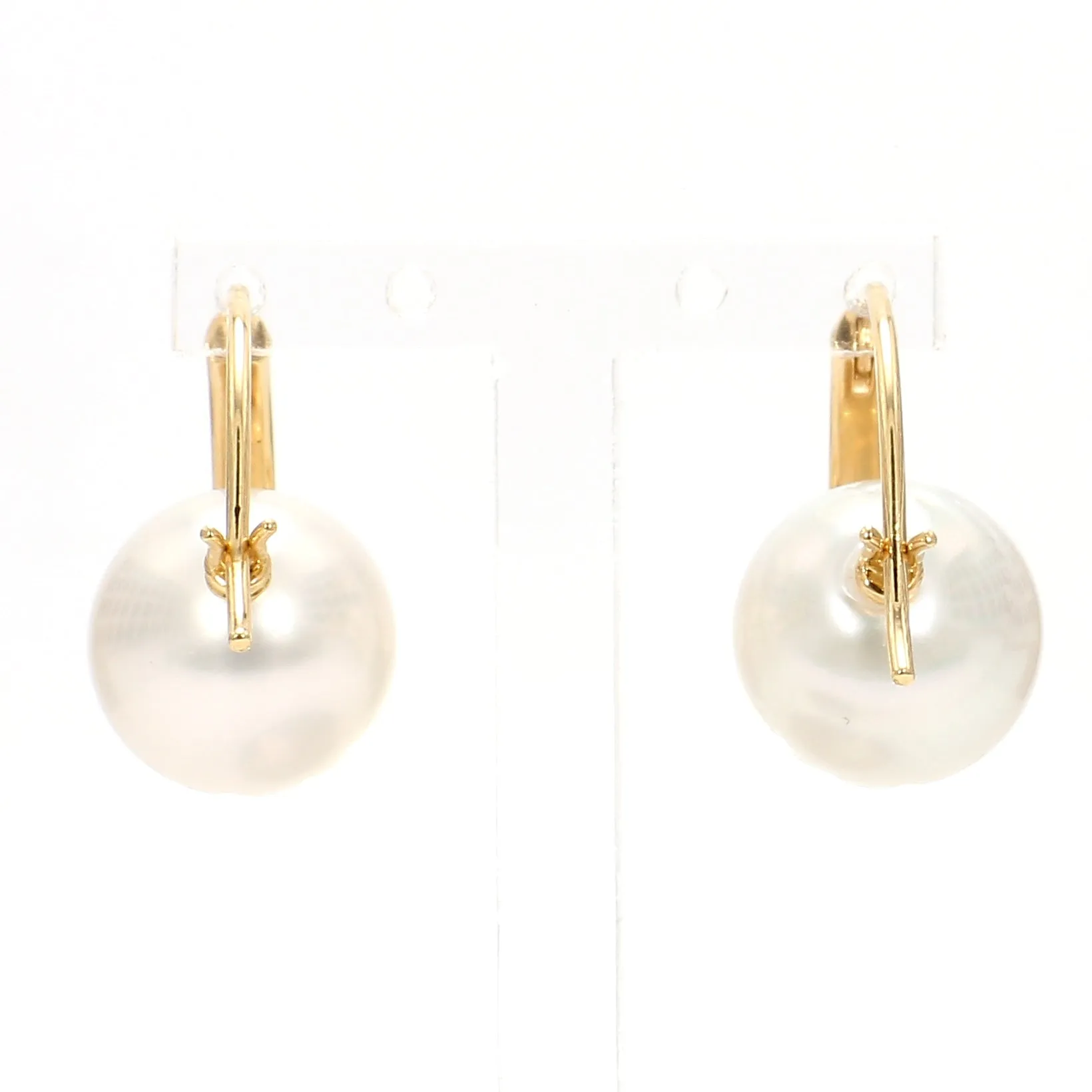 Lustrous Pearl & Pave Diamond Hoop Earrings