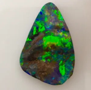 Magic Electric Green Gold Blue solid boulder opal