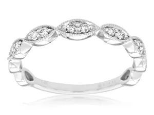 Marquis Shaped Ring with Milgrain Accents