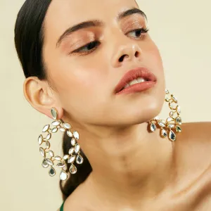 Marquise Mirror Moon Bali Earrings