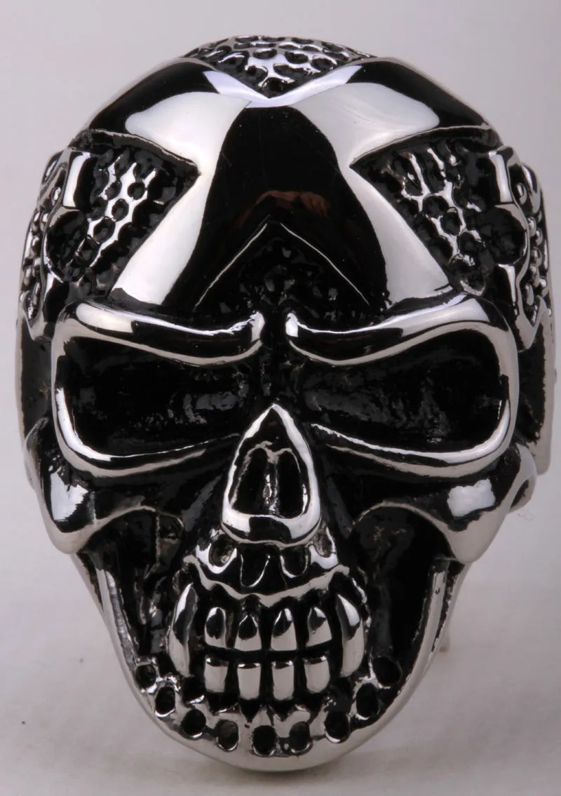 Metal Massive Black Skull Ring Stainless Steel