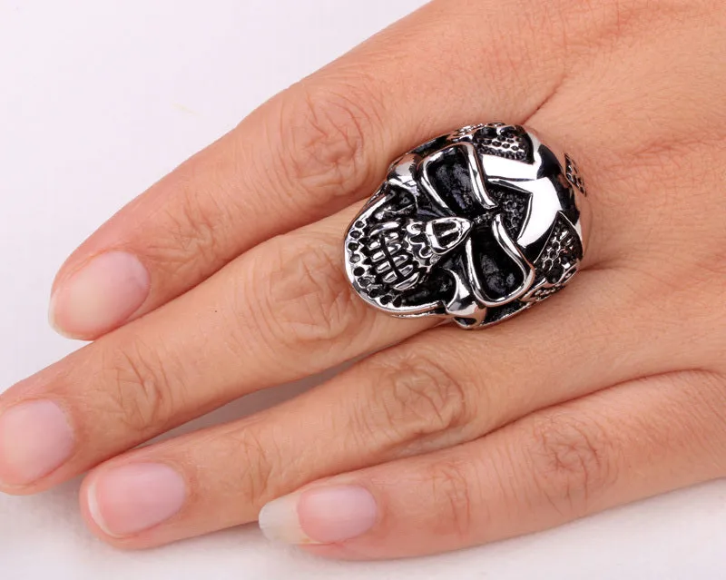 Metal Massive Black Skull Ring Stainless Steel