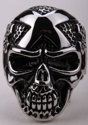 Metal Massive Black Skull Ring Stainless Steel