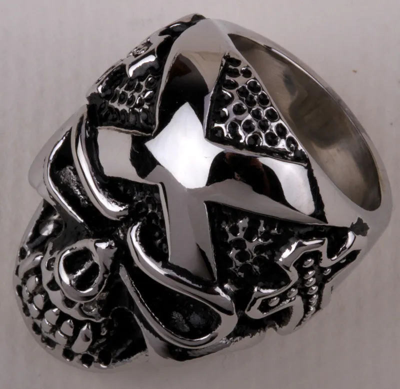 Metal Massive Black Skull Ring Stainless Steel