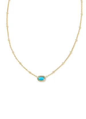 Mini Elisa Pendant Necklace Gold Turquoise by Kendra Scott