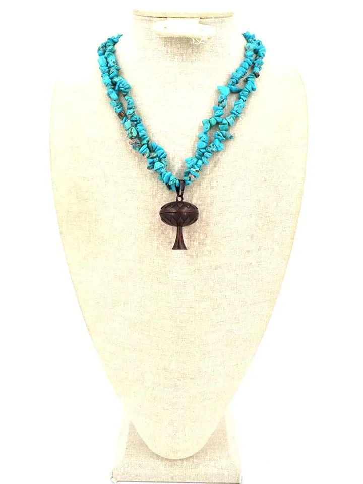 Montana West Copper Flower Concho Turquoise Necklace