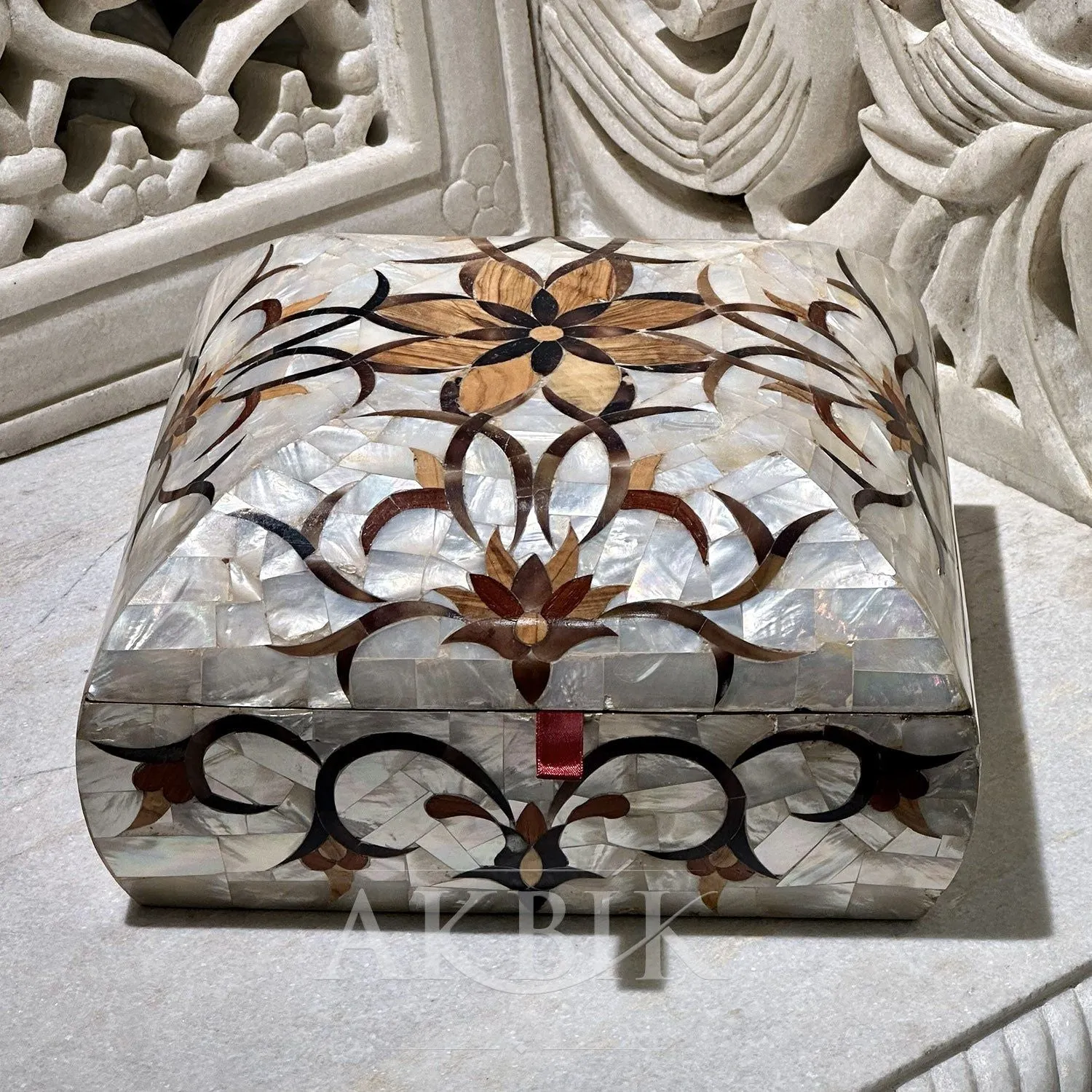 Mother of Pearl & Exotic Wood Candy, Jewelry Tabletop Box
