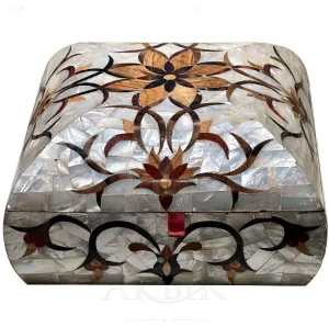 Mother of Pearl & Exotic Wood Candy, Jewelry Tabletop Box