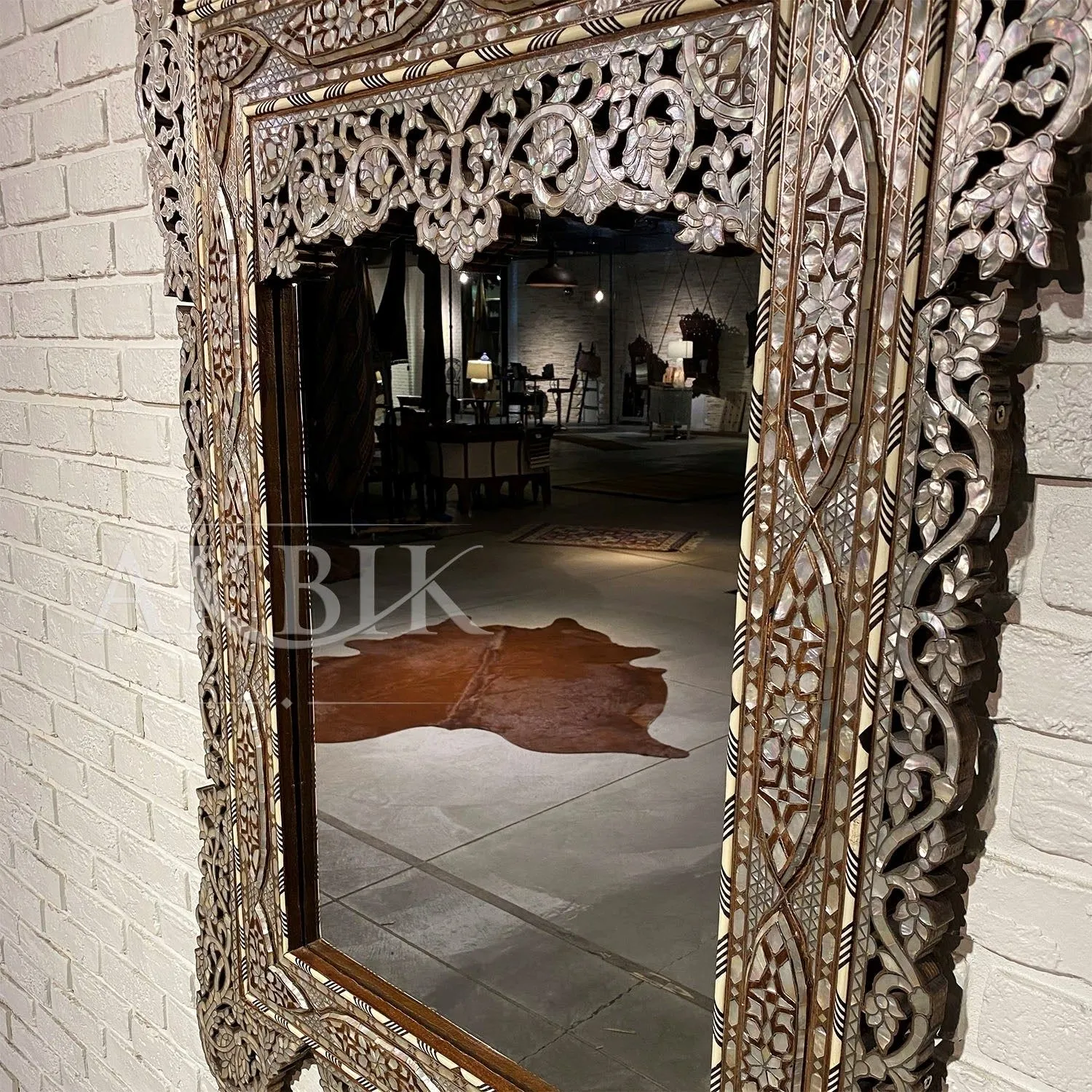 Mother of pearl Inlaid Mirror - Endless Formation Handcrafted Design
