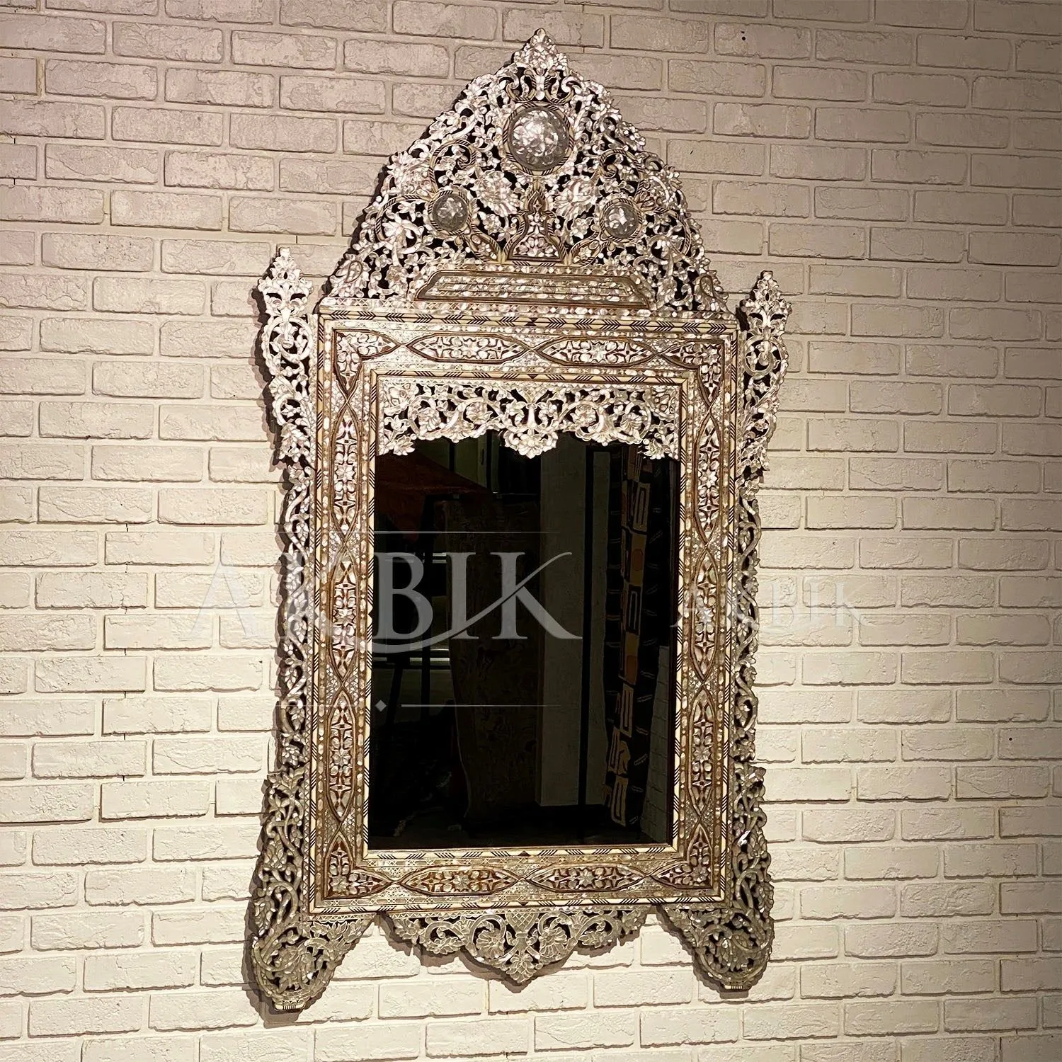 Mother of pearl Inlaid Mirror - Endless Formation Handcrafted Design