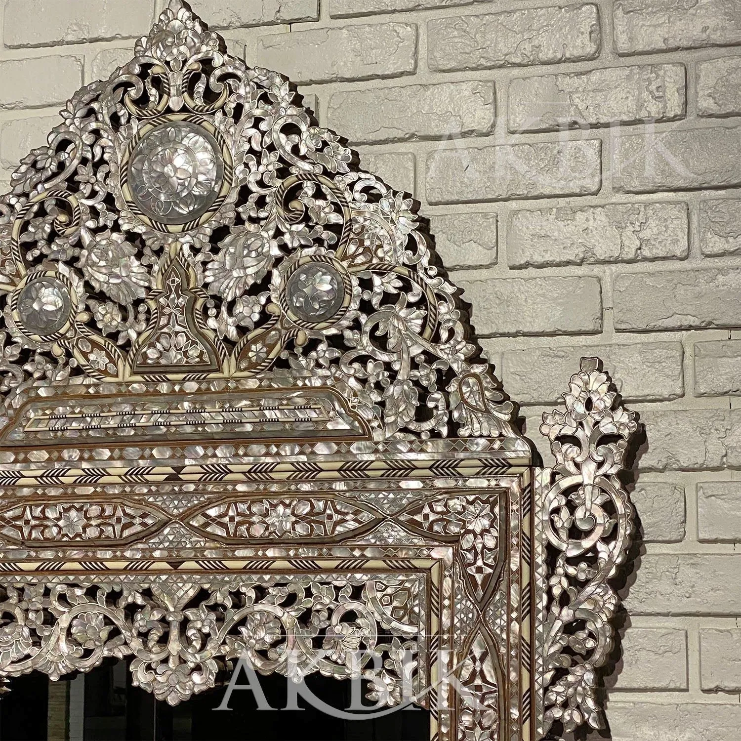 Mother of pearl Inlaid Mirror - Endless Formation Handcrafted Design