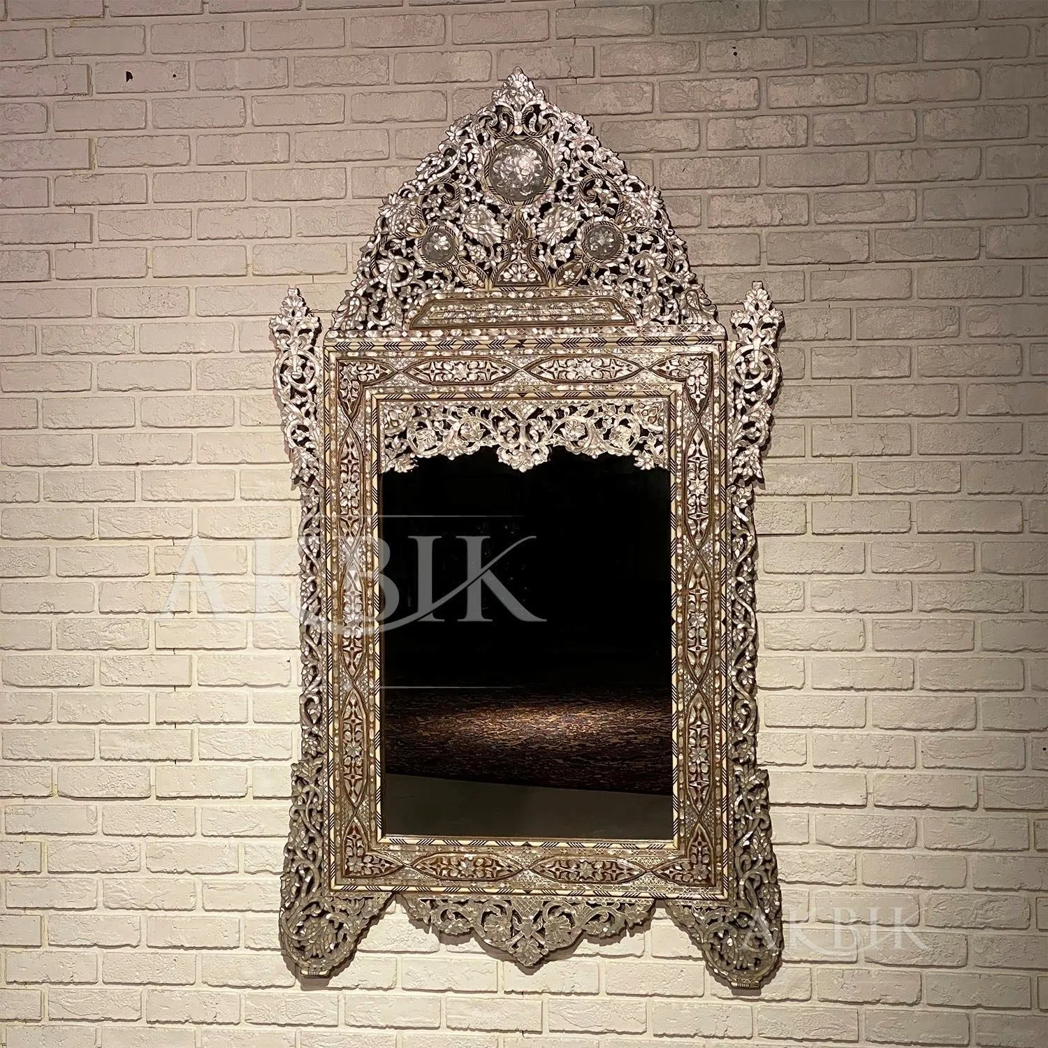 Mother of pearl Inlaid Mirror - Endless Formation Handcrafted Design
